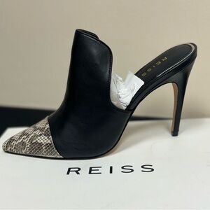 Spark heeled mule with toe cap - Snakeskin